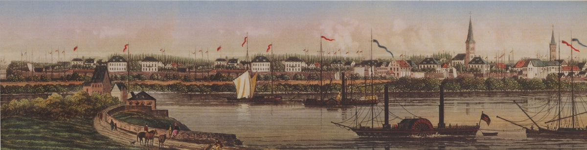 Vintage City on River Horses BE10951MB Wallpaper Border