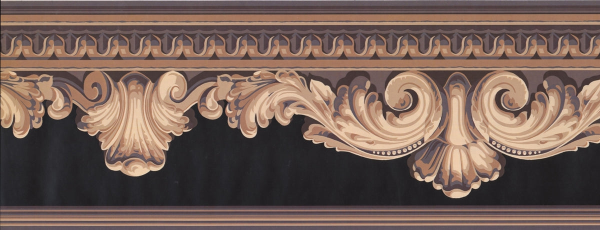 Vintage Gold Crown Molding ML1315BD Wallpaper Border