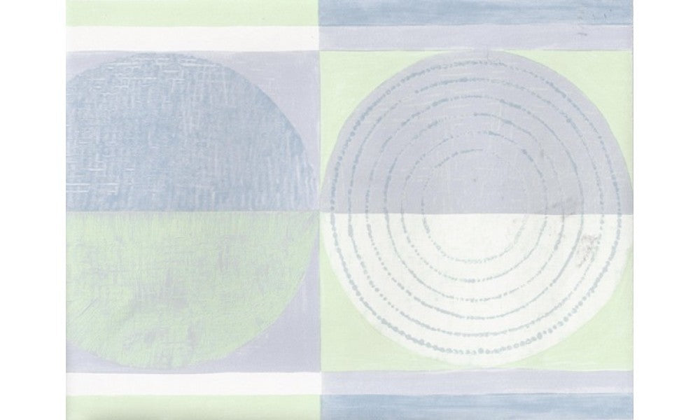 Blue Green Circles Squares CT78162 Wallpaper Border