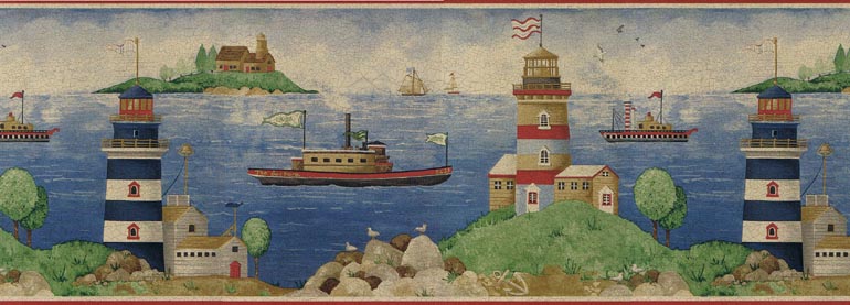 Lighthouses Boat SF30042 Wallpaper Border