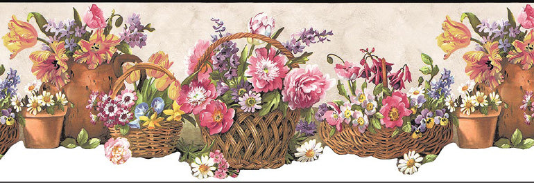 Flower Basket OH74240DC Wallpaper Border