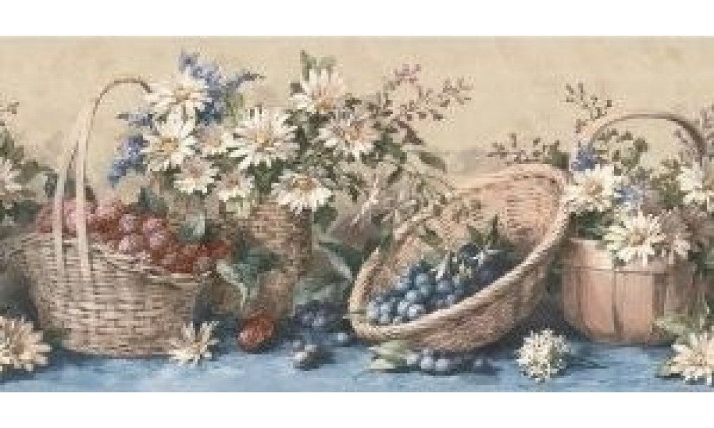Light Brown Fruit Baskets 5505611 Wallpaper Border