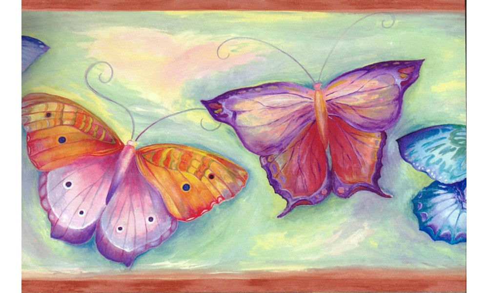 Blue Violet Butterflies GU92142 Wallpaper Border