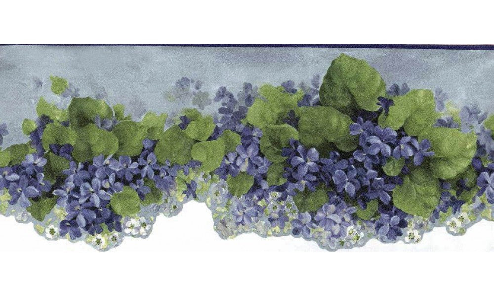 Blue African Violet Flower CN76740 Wallpaper Border
