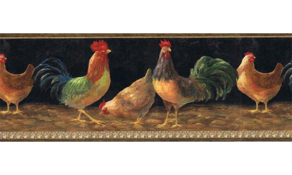 Roosters TH29002B Wallpaper Border