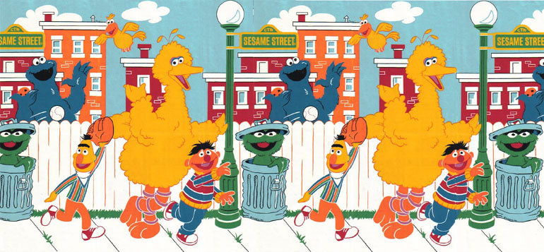 Sesame Street Elmo KW2217B Wallpaper Border - Baby Nursery