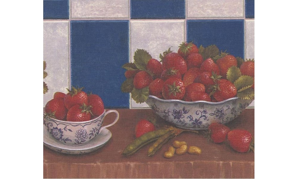 Blue Strawberries Beans Peanuts 51492330 Wallpaper Border