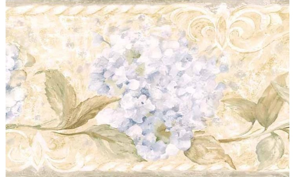 Brown Hydrangea Vine SI37132 Wallpaper Border