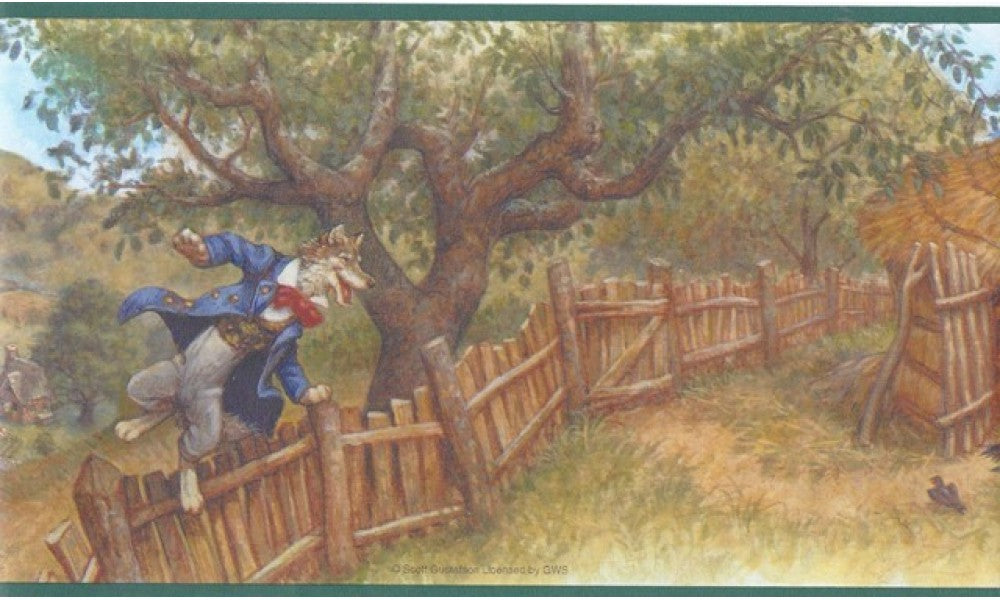 Green Storytale Wolf WF103394 Wallpaper Border