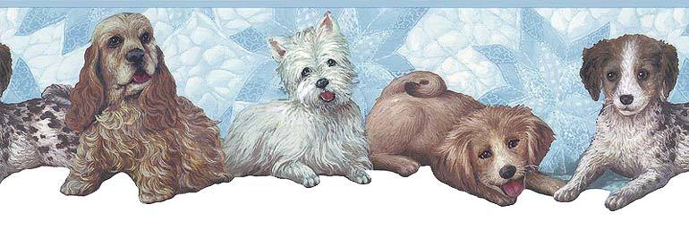 Dogs Blue NK74881 Wallpaper Border