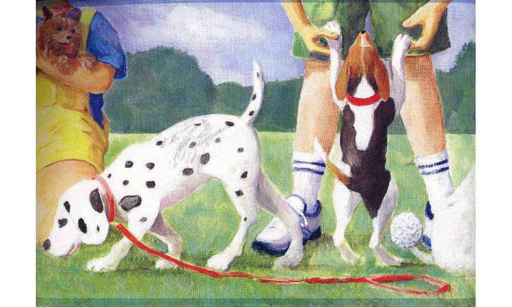Dogs at Play Ground KL2934 Wallpaper Border