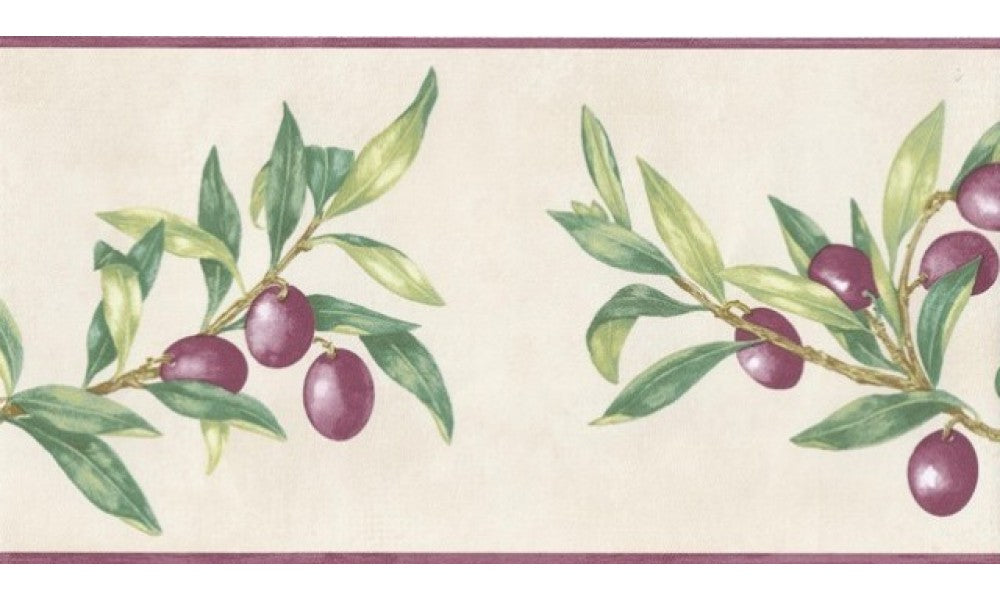 Purple Cream Olives KS78043 Wallpaper Border