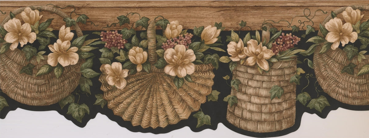 Flower Pots Hanging BSB7072B Wallpaper Border