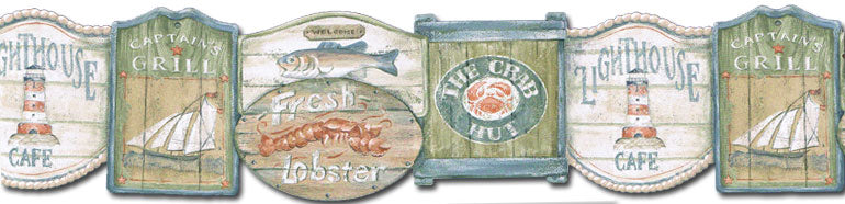 Men&#39;S Room Fresh Lobster PB58038DB Wallpaper Border