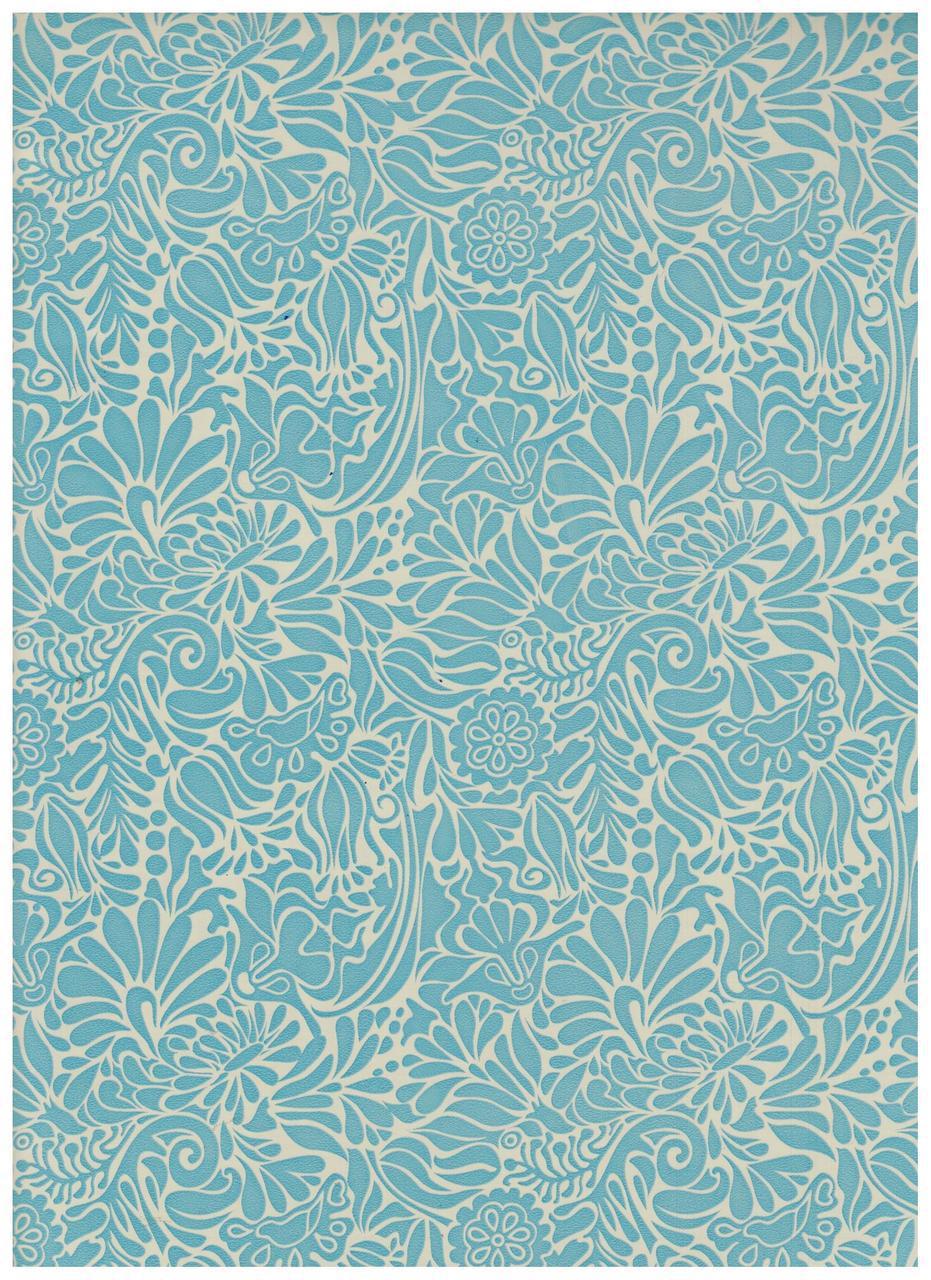 Batik Blue Floral Contact Paper