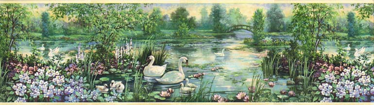Swans Pond FF1107-1 Wallpaper Border