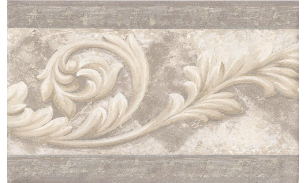 Silver Cream Molding Swirls AR75356B Wallpaper Border