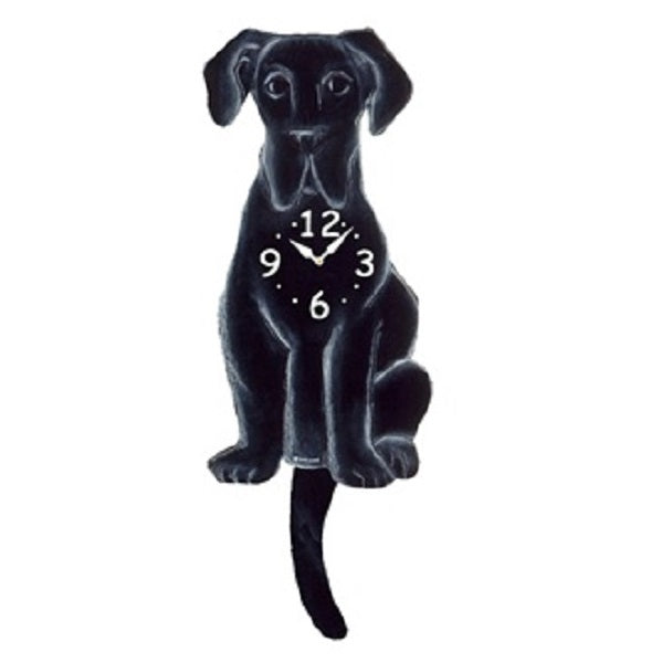 Black Dane Mastiff Dog Wagging Pendulum Clock