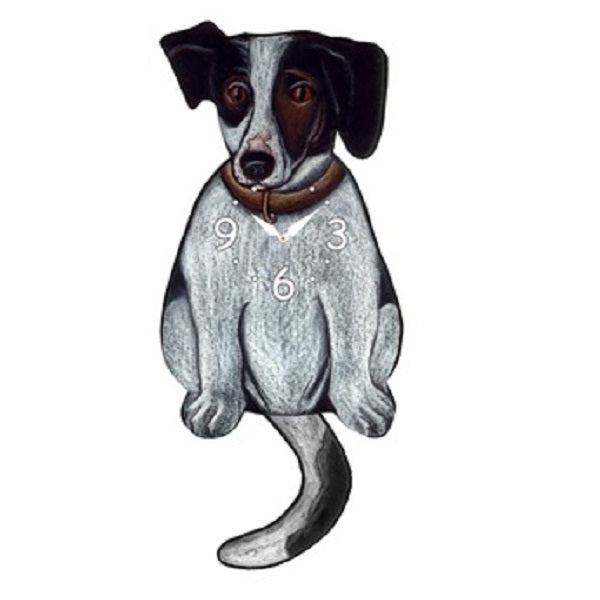 Black Jack Russell Terrier Wagging Pendulum Clock