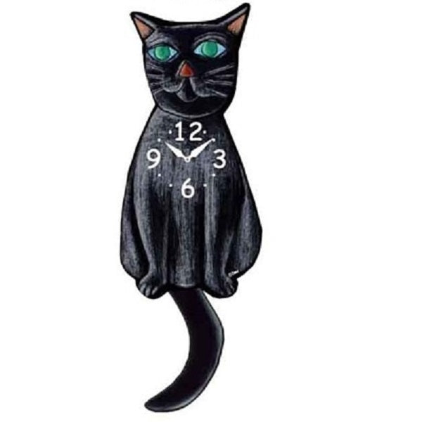 Black Cat Wagging Pendulum Clock