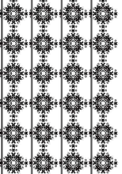 Black White Damask Wallpaper Panel
