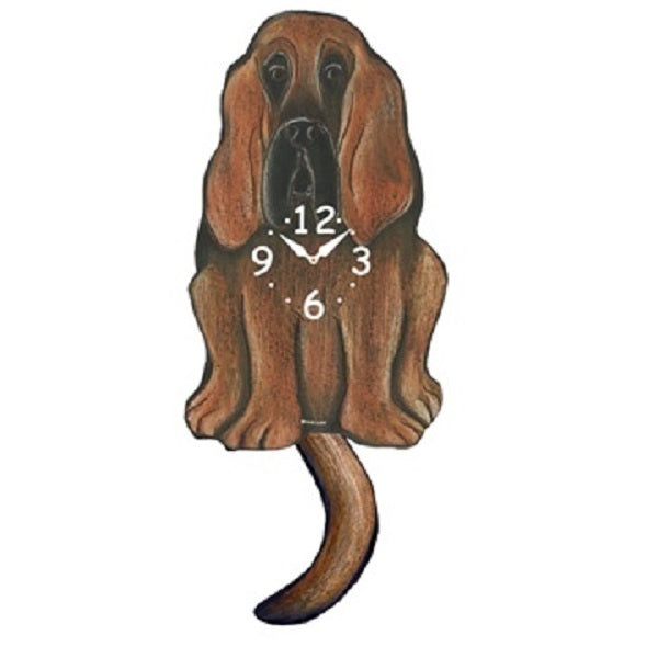 Bloodhound Dog Wagging Pendulum Clock