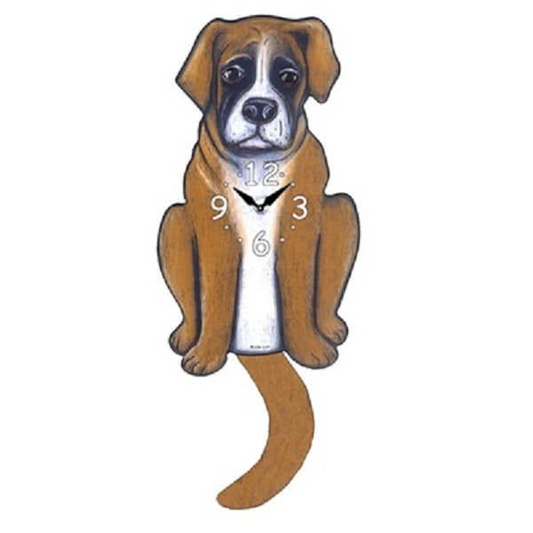 Boxer Dog Wagging Pendulum Clock