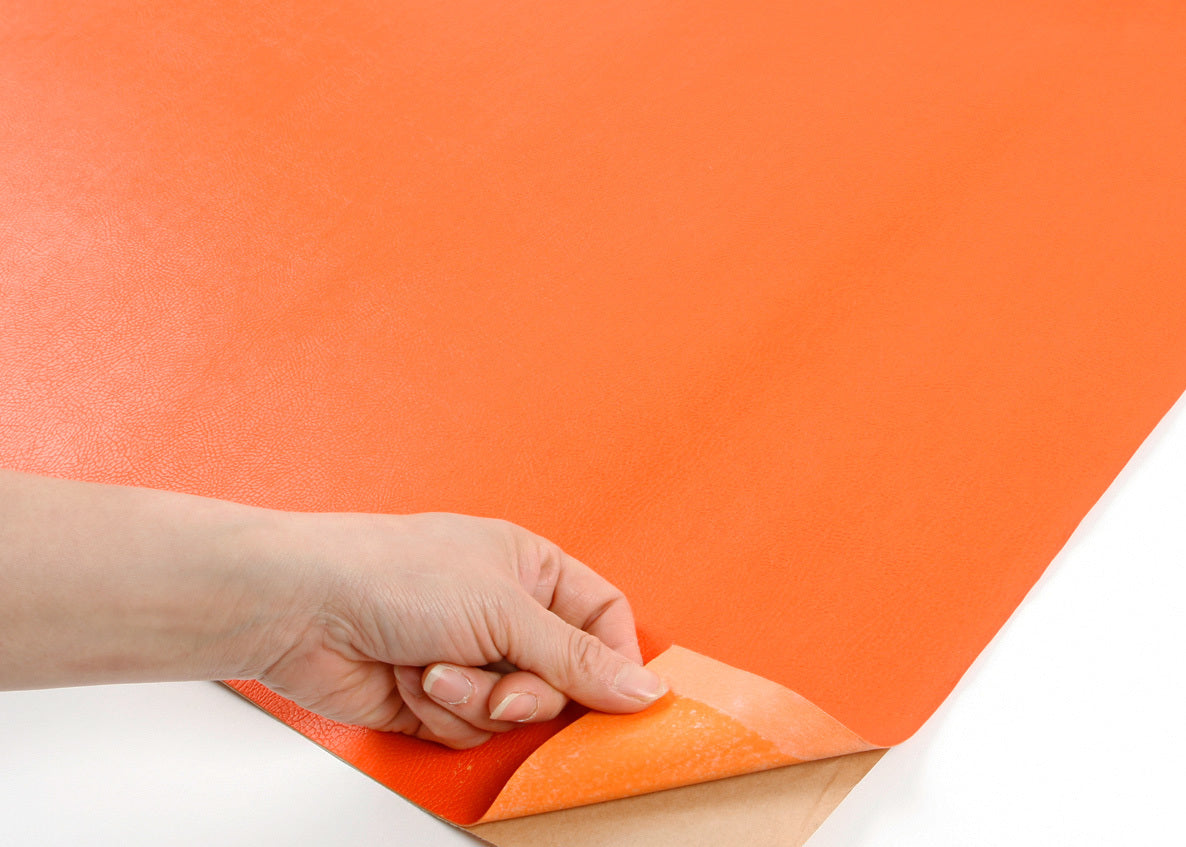 Orange Leather Contact Paper