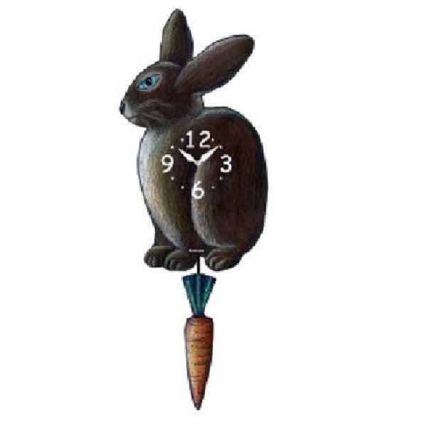 Black Bunny Pendulum Wall Clock