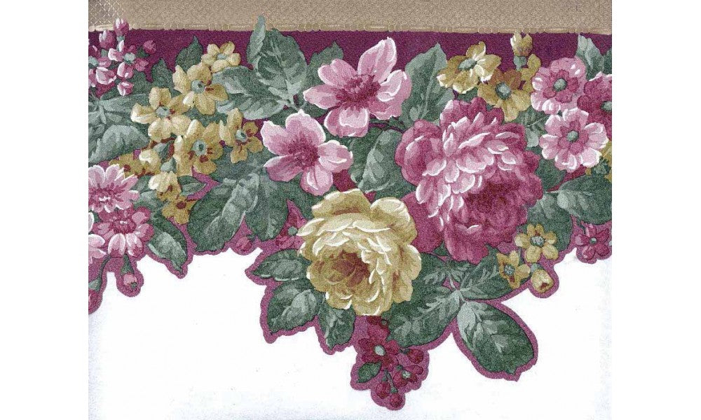 Scalloped Floral Satin 29419 Wallpaper Border