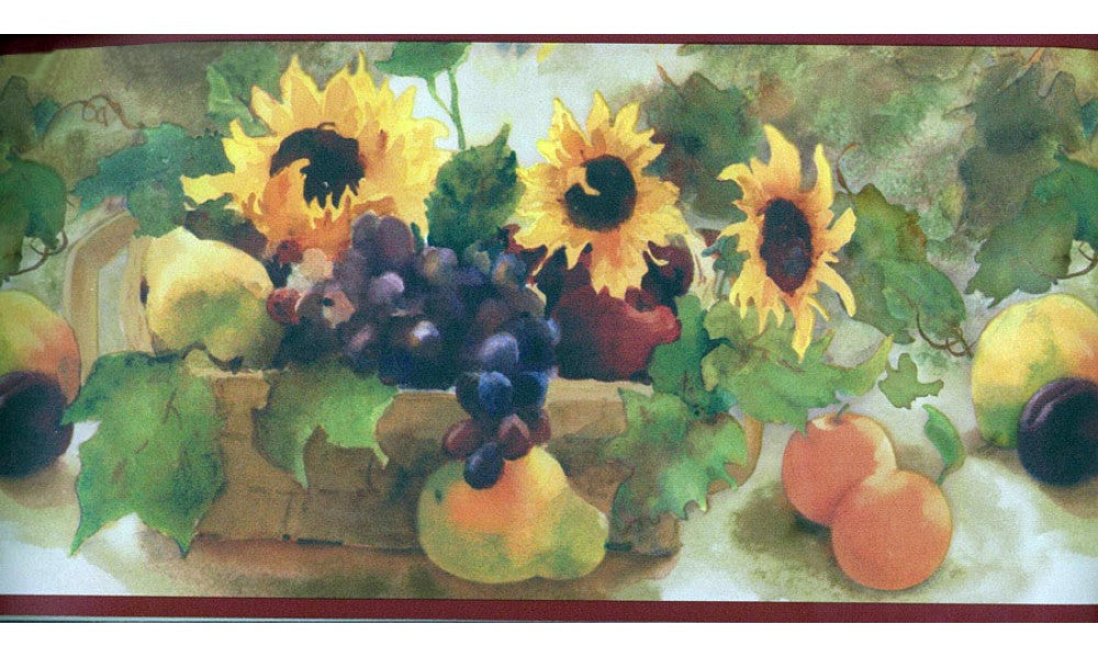 Sunflower Fruit Basket TK6232 Wallpaper Border