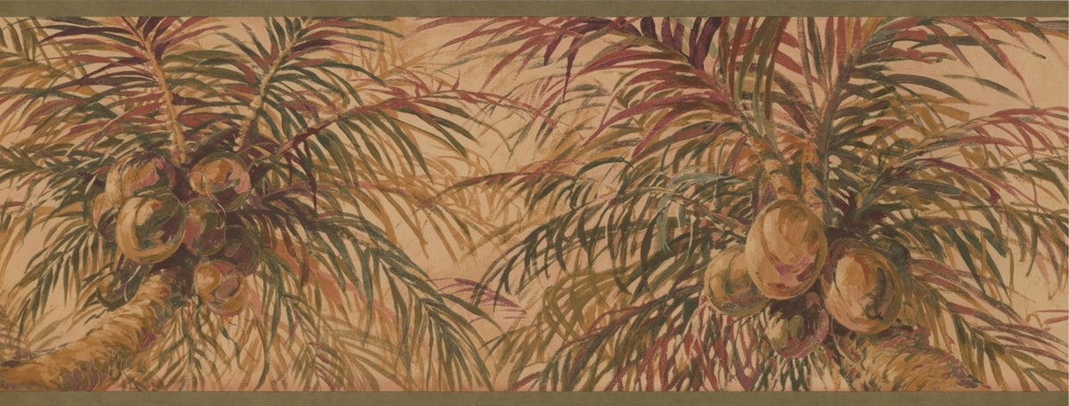 Palm Tree in Rust HV6013B Wallpaper Border