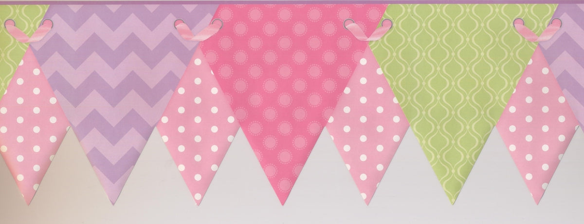 Abstract Pink Purple Green Triangles KS2287BD Wallpaper Border