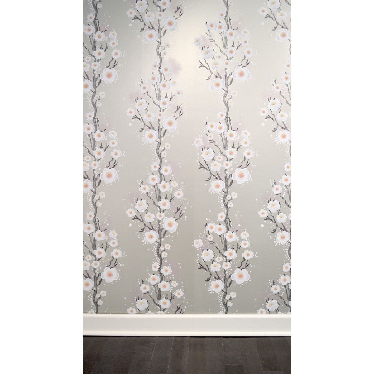 Cherry Blossom Silver CR443 Self-Adhesive Wallpaper