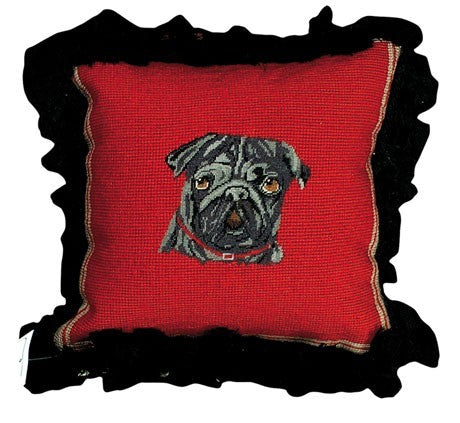 Black Pug Decorative Pillow
