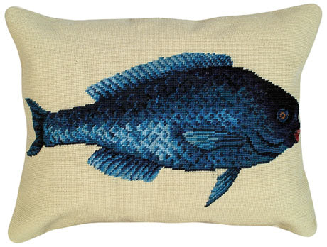 NCU405 Blue Fish Decorative Pillow