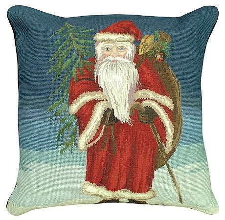 Santa with Tree Decorative Pillow