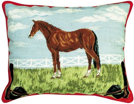 Horse &amp; Tack 16x20 Needlepoint Pillow