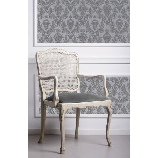 Metallic Silver DA019 Damsel Self-Adhesive Wallpaper