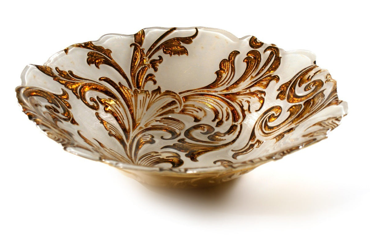 Vanessa  Cream and Gold Bowl