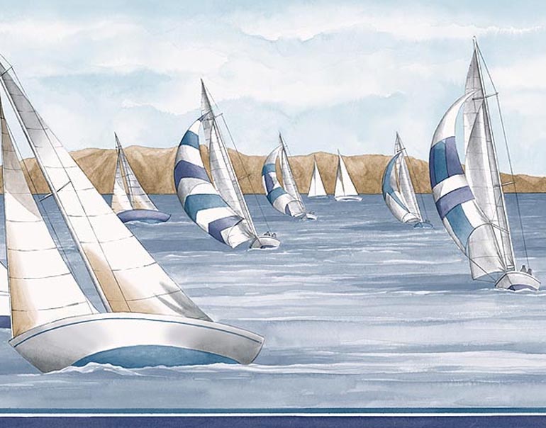 Men&#39;S Room Nautical PB58054B Wallpaper Border