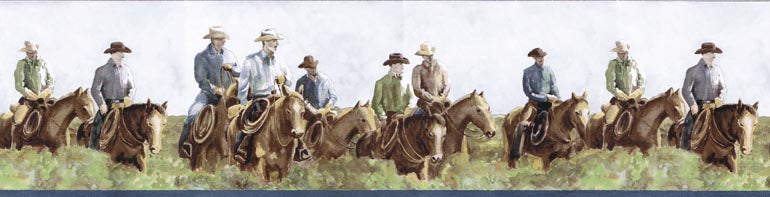 Cowboy  Horses SD25016B Wallpaper Border