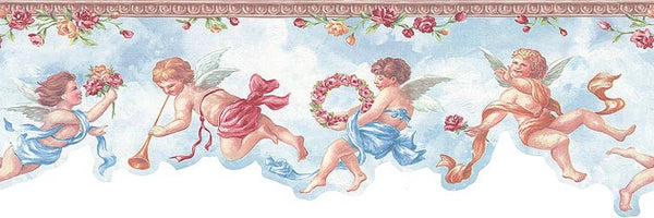 Angels Blue NK74869DC Wallpaper Border - Baby Nursery Kids ...