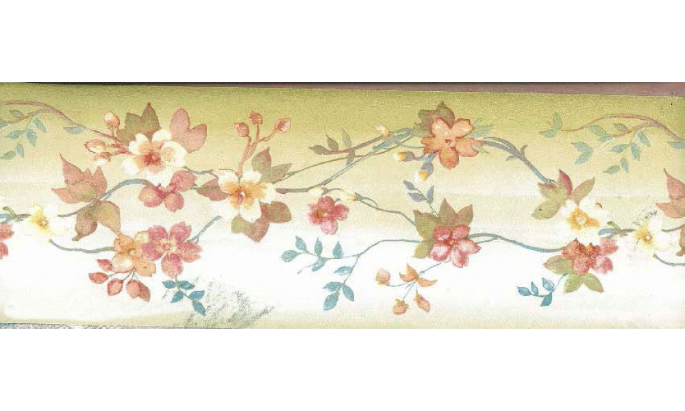 Brown Background White Tiny Flowers PP79070 Wallpaper Border
