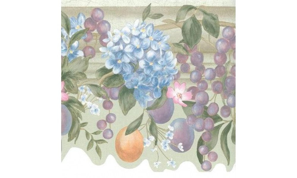 Off White Fruits Flowers KH5958 Wallpaper Border