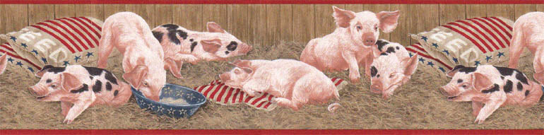 Pig Farm AFR7102 Wallpaper Border