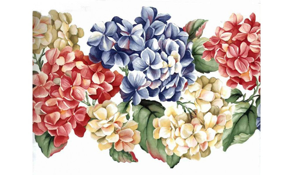 Red Blue Yellow Flowers WV7462 Wallpaper Border