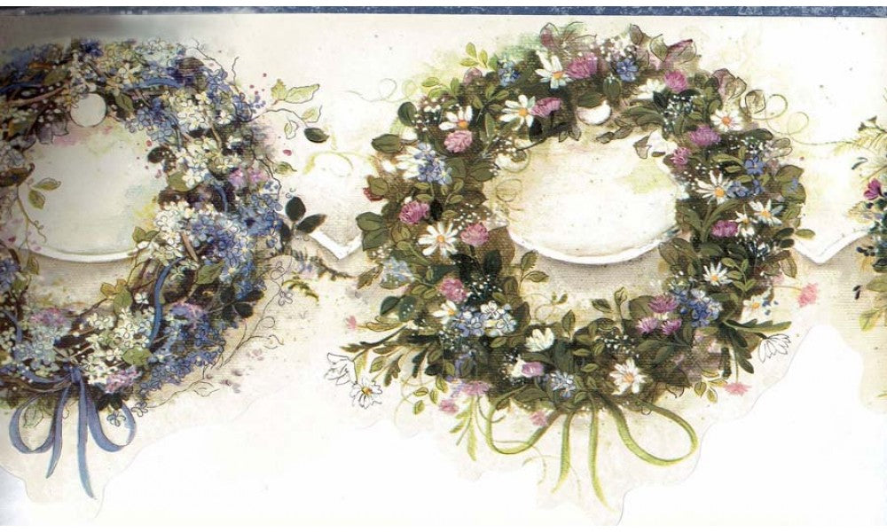 Gree Flower Rings FAM65071 Wallpaper Border