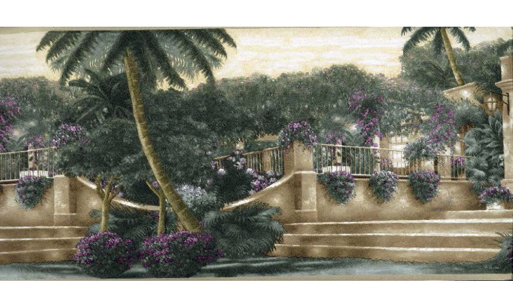 Tropical Palm Tree Garden SP76472 Wallpaper Border