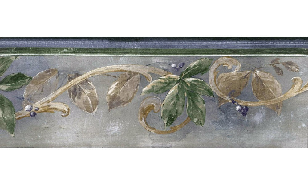 Running Grape Leaves WS100 Wallpaper Border